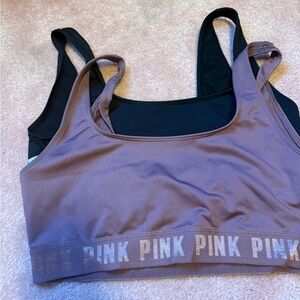 PINK Victoria's Secret Sports Bra - Brown and Black